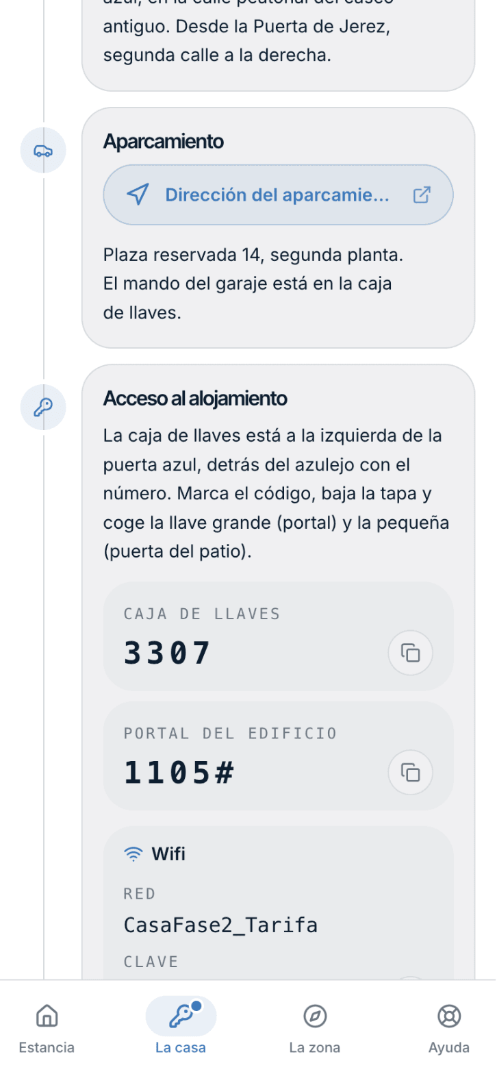 La casa: llegar, entrar y cómo funciona